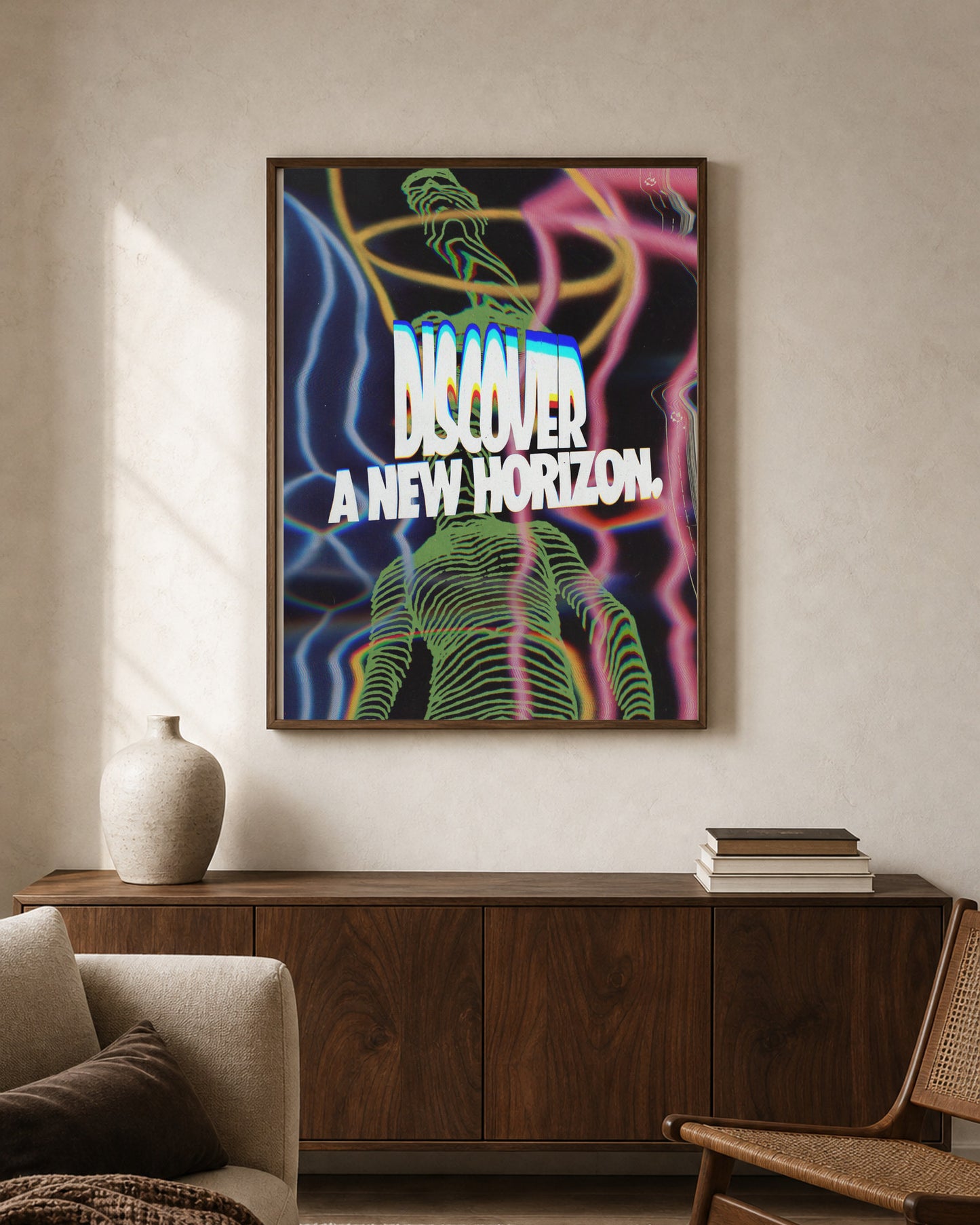 Discover New Horizon shown in a second interior setting; frame not included