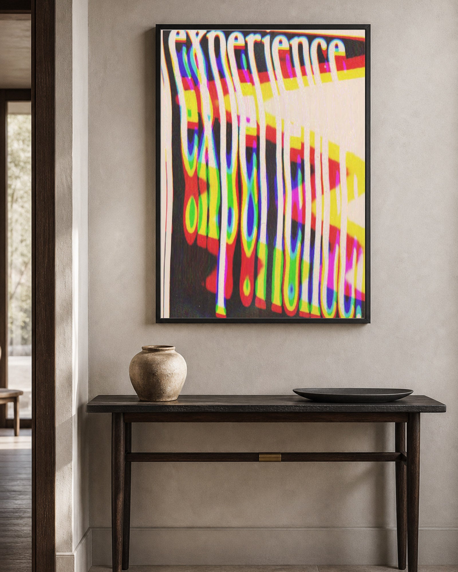 Experience shown in a second interior setting; frame not included