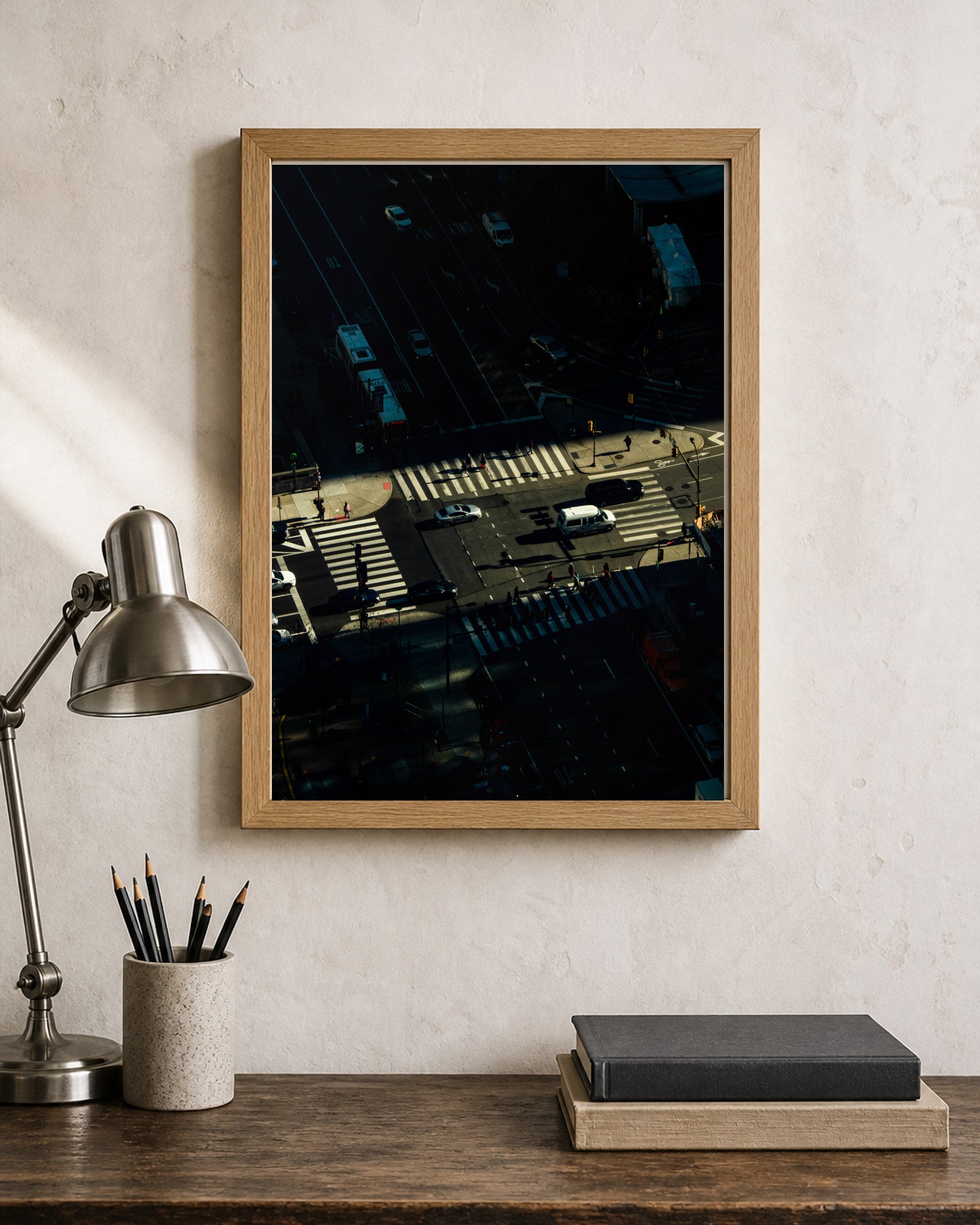 Philly Intersection shown in a warm living space; frame not included