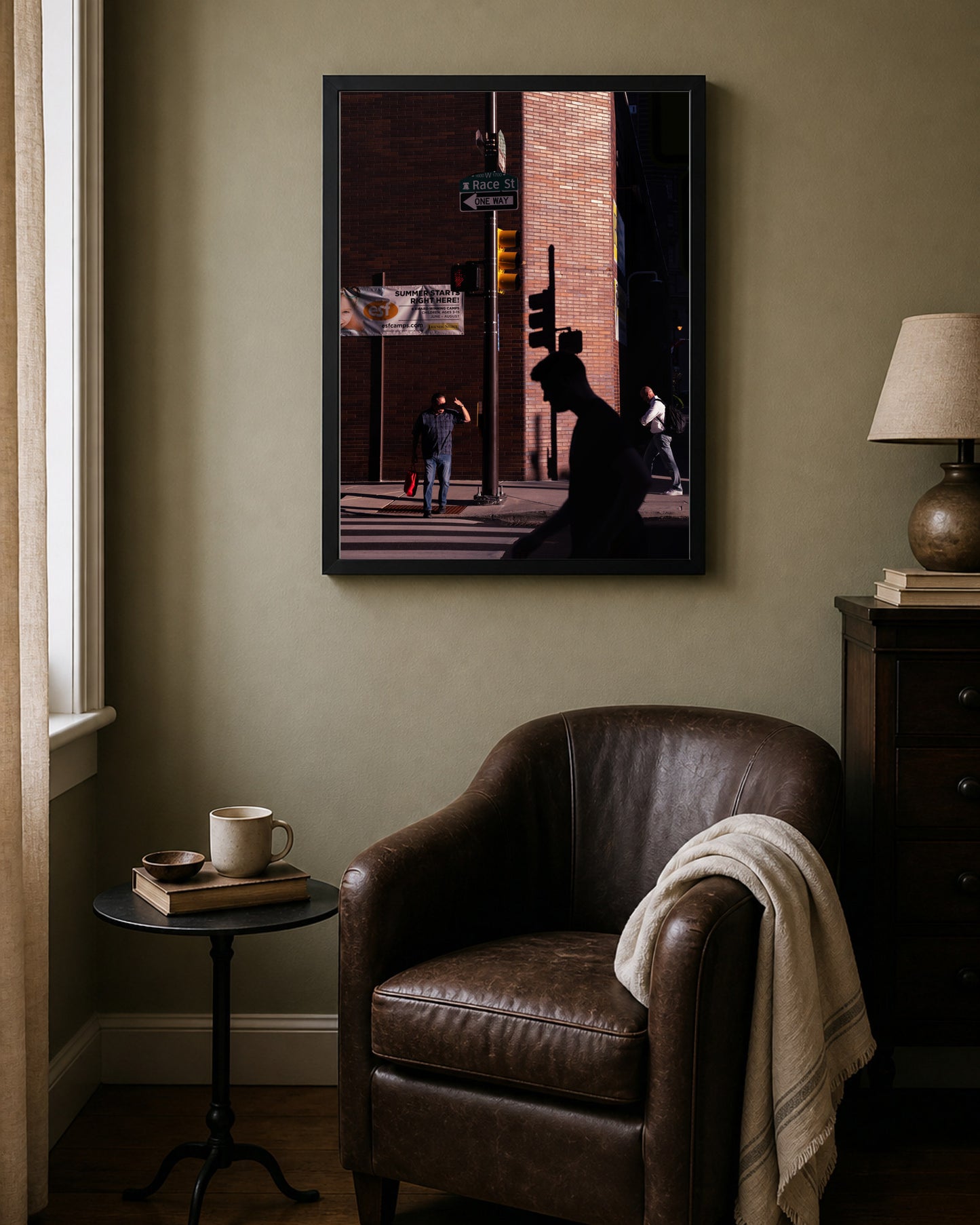 Race Street Shadows shown in a second interior setting; frame not included